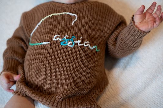 Embroidered Baby Name Sweater
